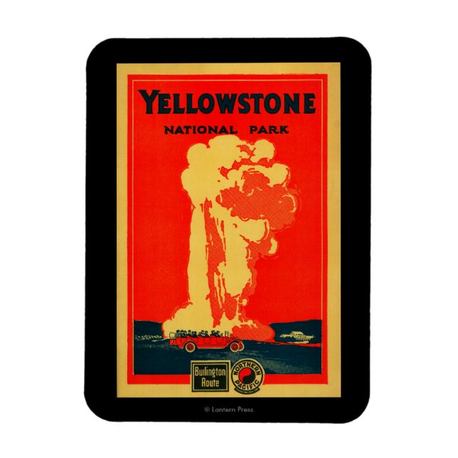 Yellowstone, Old Faithful Advertising Poster Magnet (Vertical)