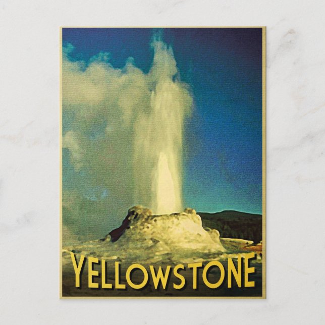 Yellowstone Old Faithful Postcard (Front)