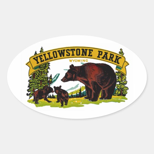 Yellowstone Park Oval Sticker