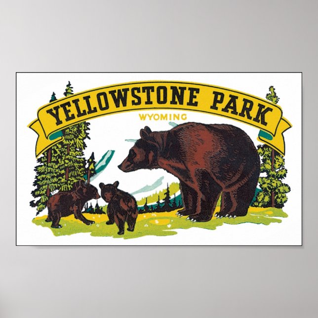 Yellowstone Park, Wyoming Poster (Front)