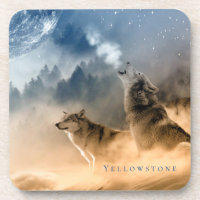 Yellowstone Plastic Coaster-The Wolves Beverage C