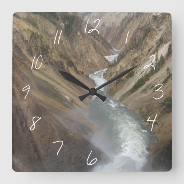 Yellowstone River Square Wall Clock (Front)