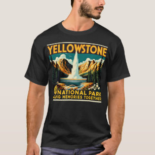 Yellowstone Road Trip 2025 Retro Travel Family T-Shirt
