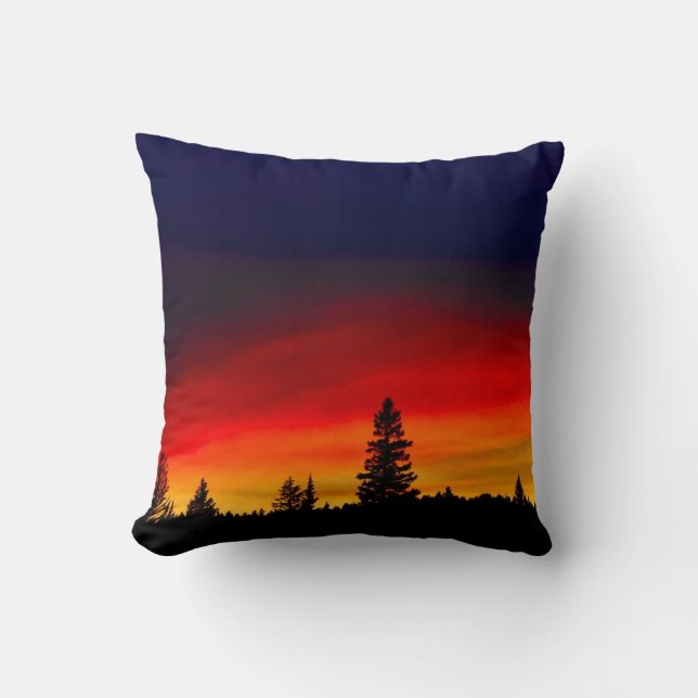 Yellowstone Sunset Throw Pillow (Front)