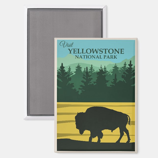 Yellowstone Travel Poster Magnet (Front/Back)