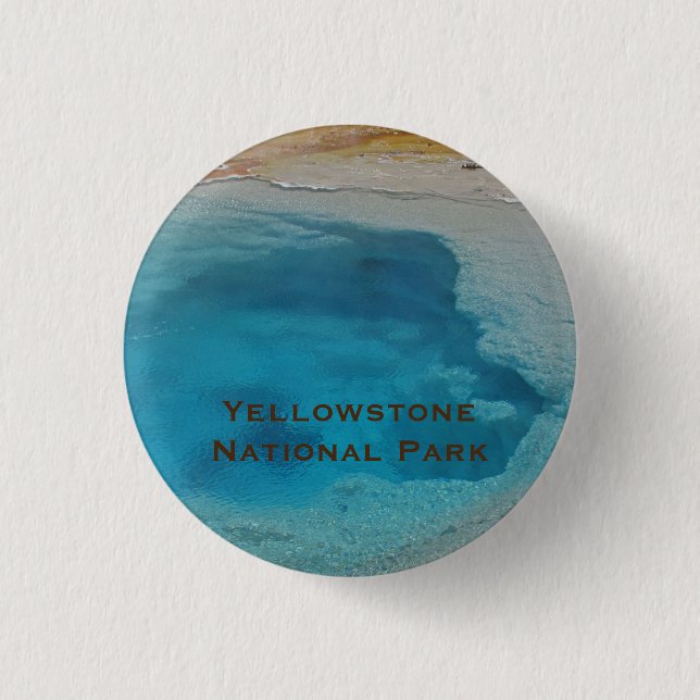 Yellowstone Unique Blue Pool Photo National Park 1 Inch Round Button (Front)