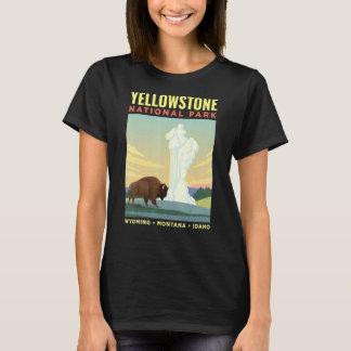 Yellowstone Us National Park Bison Vintage T-Shirt