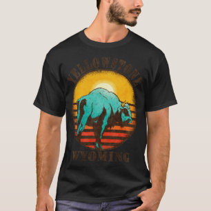 Yellowstone US National Park Wyoming Bison Hiking T-Shirt
