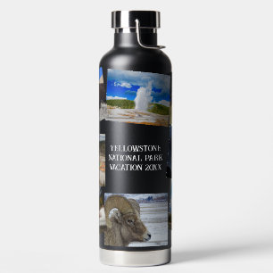 Yellowstone Vacation 8 Photos Personalize Text  Water Bottle