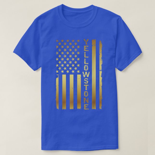 Yellowstone Vintage American Flag  T-Shirt (Design Front)