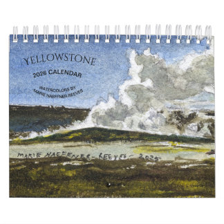 YELLOWSTONE WATERCOLORS 2026 CALENDAR