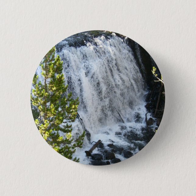 Yellowstone Waterfall 2 Inch Round Button (Front)
