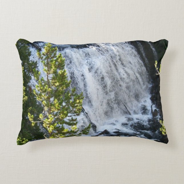 Yellowstone Waterfall Decorative Pillow (Front)