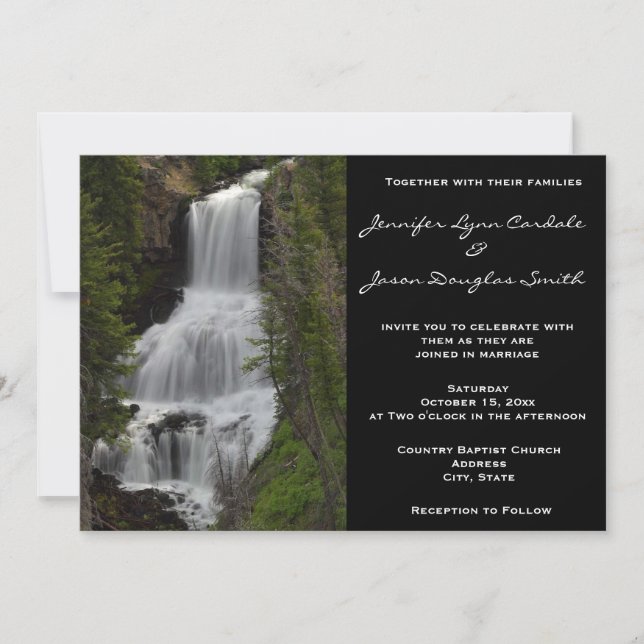 Yellowstone Waterfall Nature Wedding Invitations (Front)