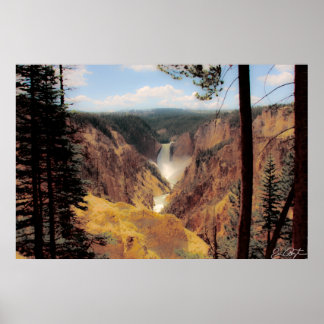 Yellowstone Waterfall Poster