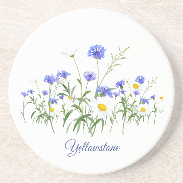 Yellowstone Wildflowers Sandstone Coaster (Front)
