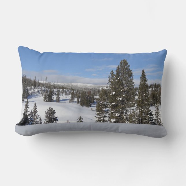 Yellowstone Winter Landscape Photography Lumbar Pillow (Front)