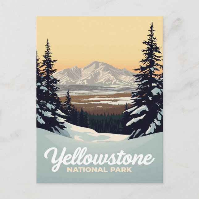 Yellowstone Winter Snow Mountains Postcard (Front)