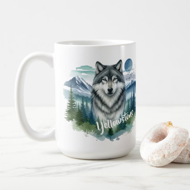 Yellowstone Wolf Coffee Mug (With Donut)