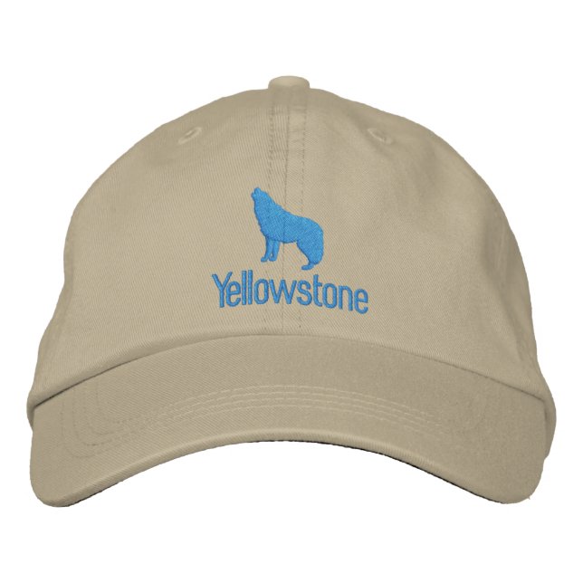 Yellowstone Wolf Embroidered Baseball Cap (Front)