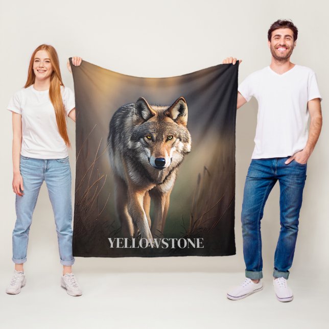 Yellowstone Wolf Fleece Blanket (In Situ)