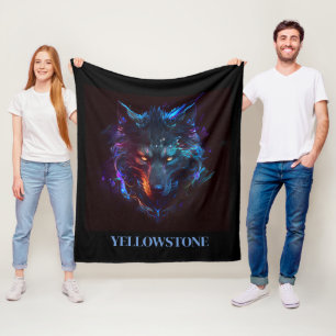 Yellowstone Wolf Fleece Blanket