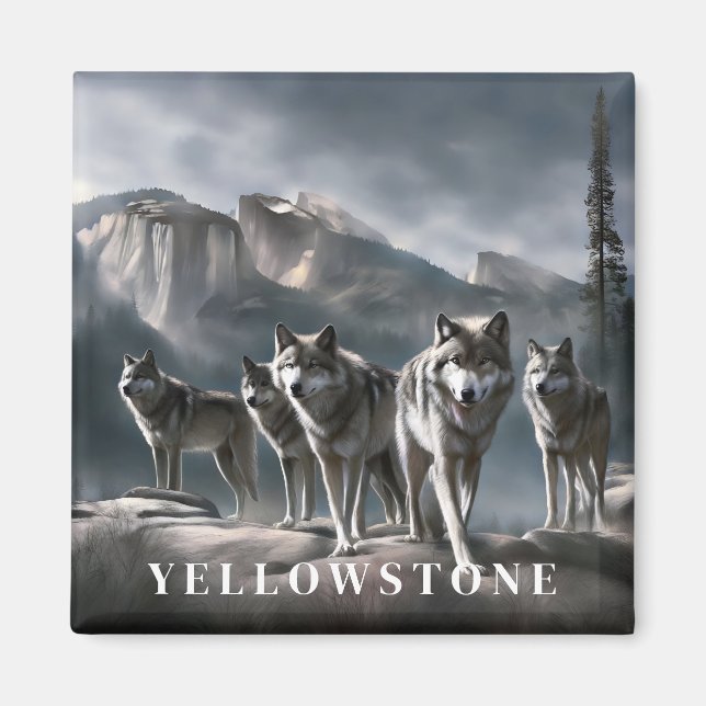 Yellowstone Wolf Magnet (Devant)