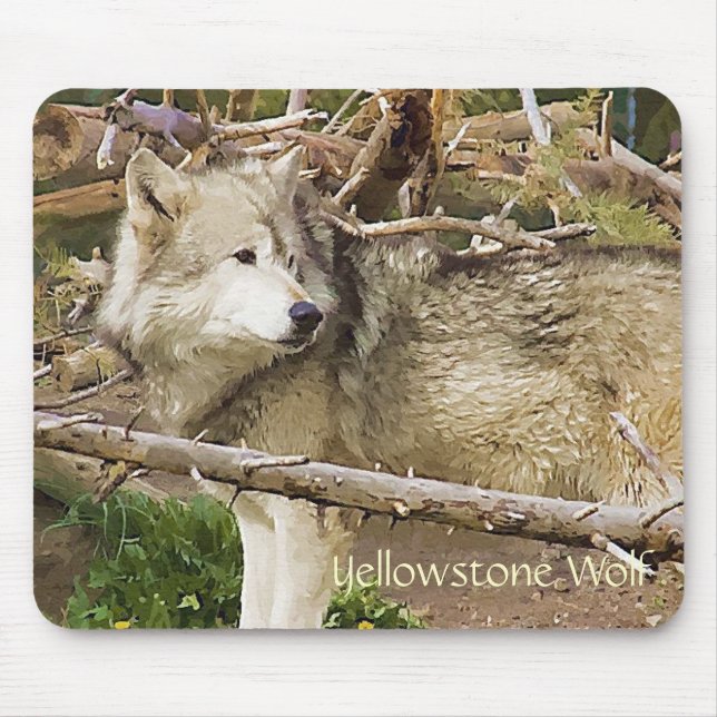 Yellowstone Wolf Mouse Pad (Front)
