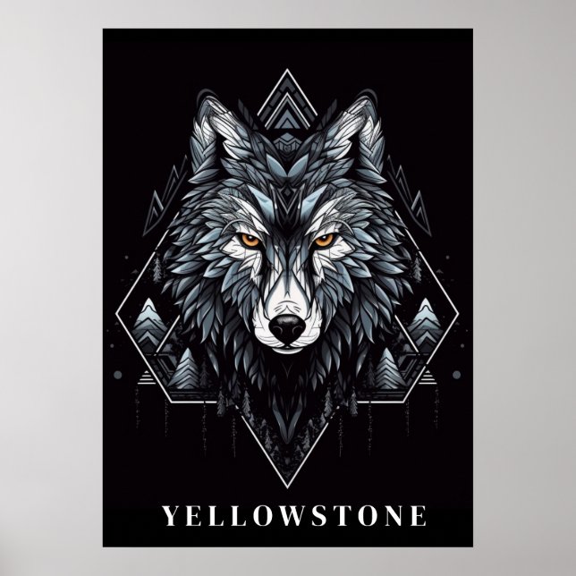 Yellowstone Wolf Poster Art  (Front)
