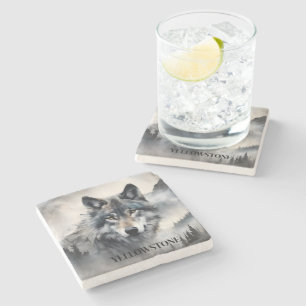Yellowstone Wolf Stone Coaster