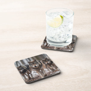 Yellowstone Wolves Coaster Set