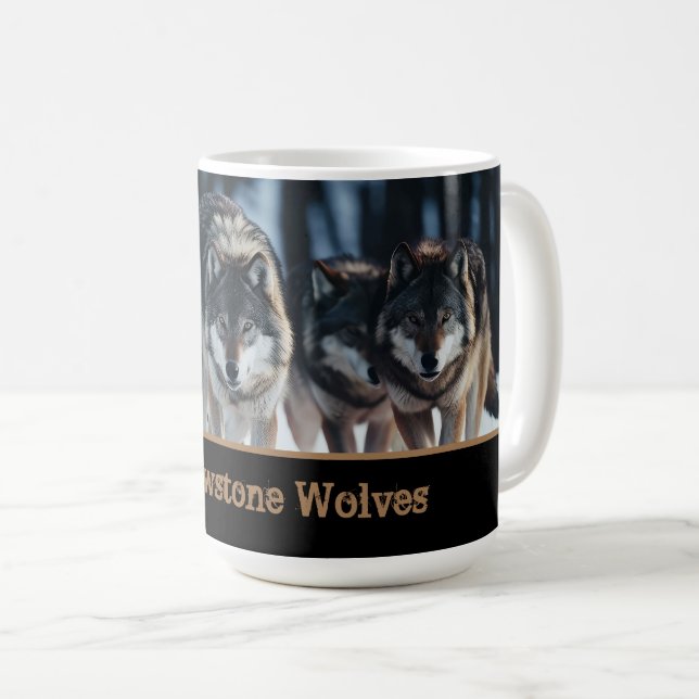 Yellowstone Wolves Coffee Mug (Devant droit)