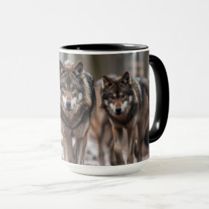 Yellowstone Wolves Coffee Mug Two-Tone