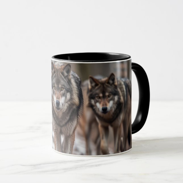 Yellowstone Wolves Coffee Mug Two-Tone (Front Right)