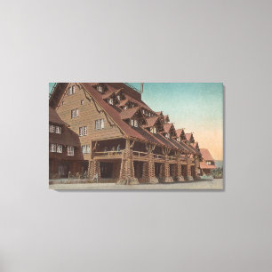 Yellowstone, WY - Entrance of Old Faithful Inn Canvas Print