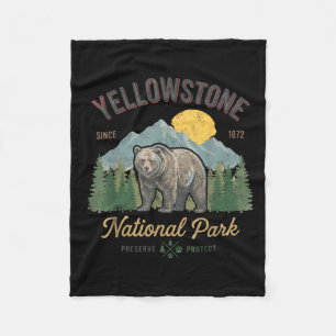 Yellowstone Wyoming National Parks Outdoors Nature Fleece Blanket