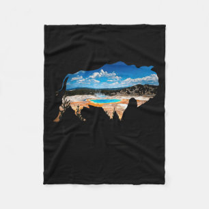 Yellowstone Wyoming National Parks Outdoors Nature Fleece Blanket