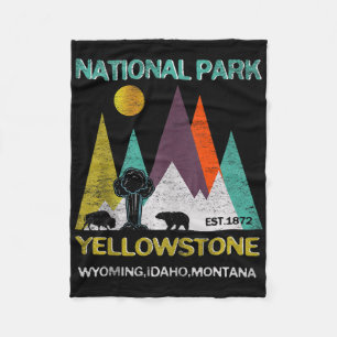 Yellowstone Wyoming Us National Park Camping Hikin Fleece Blanket