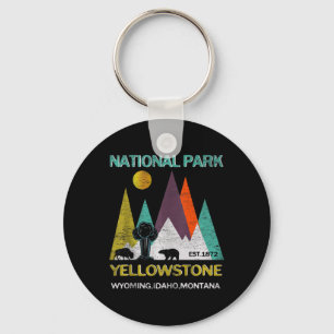 Yellowstone Wyoming Us National Park Camping Hikin Keychain