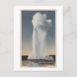 Yellowstone, WYView of Old Faithful Erupting Postcard