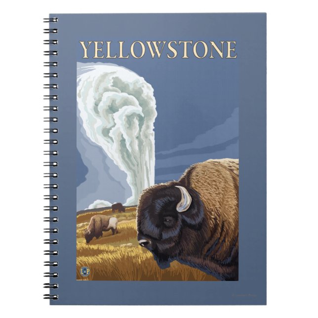 YellowstoneBison with Old Faithful Notebook (Front)
