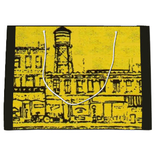 Yellowville houses and storefronts and water tower large gift bag