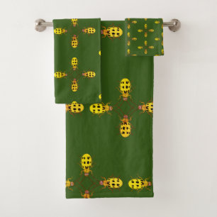 Yelloww Bugs Towel Set