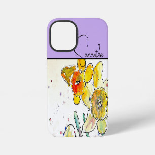 Yelow Daffodil Watercolor Daffodils Floral Flower iPhone 12 Mini Case