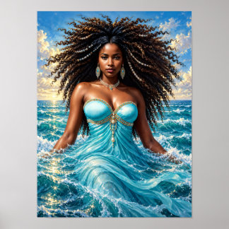Yemaya Orisha Water Goddess Oceancore Art Poster