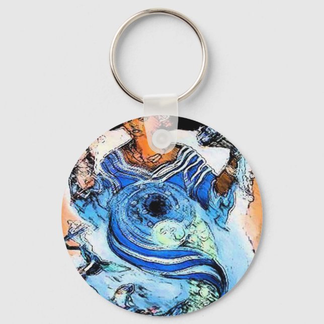 YEMAYA SHARP SWIRLS KEYCHAIN (Front)