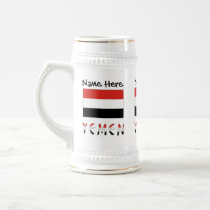 Yemen and Yemeni Flag Personalized Beer Stein