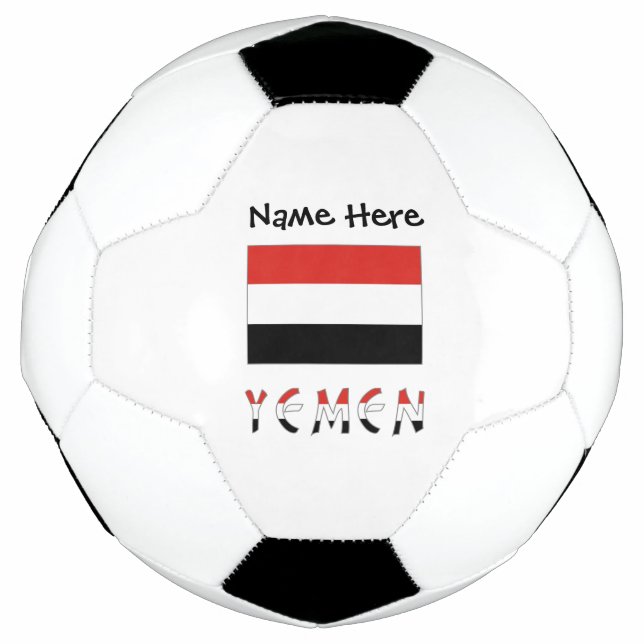 Yemen and Yemeni Flag Personalized  Soccer Ball (Front)
