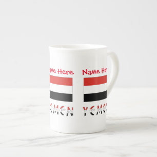 Yemen and Yemeni Flag Red Personalization Bone China Mug