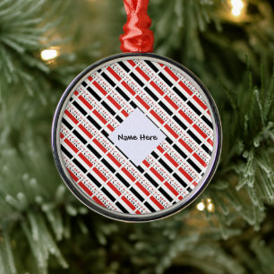 Yemen and Yemeni Flag Tiled Red Personalization Metal Ornament